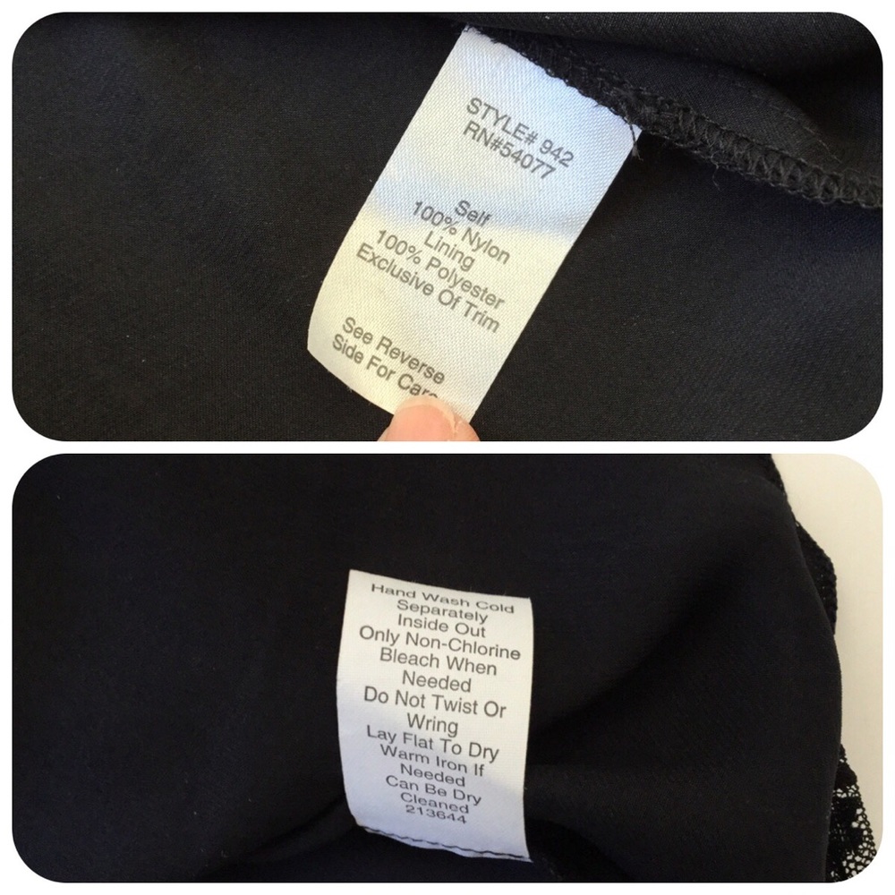 New CAbi Date Night Black Lace Tunic Top Belt Style# 942 New Without Tags M - Picture 7 of 9